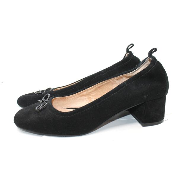 Jack Rogers Black Suede Miranda Elastic Mid Heel Pumps sz 8.5M - Picture 1 of 4